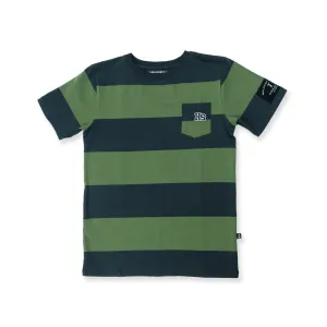 Hello Stranger Green Stripe SS Tee