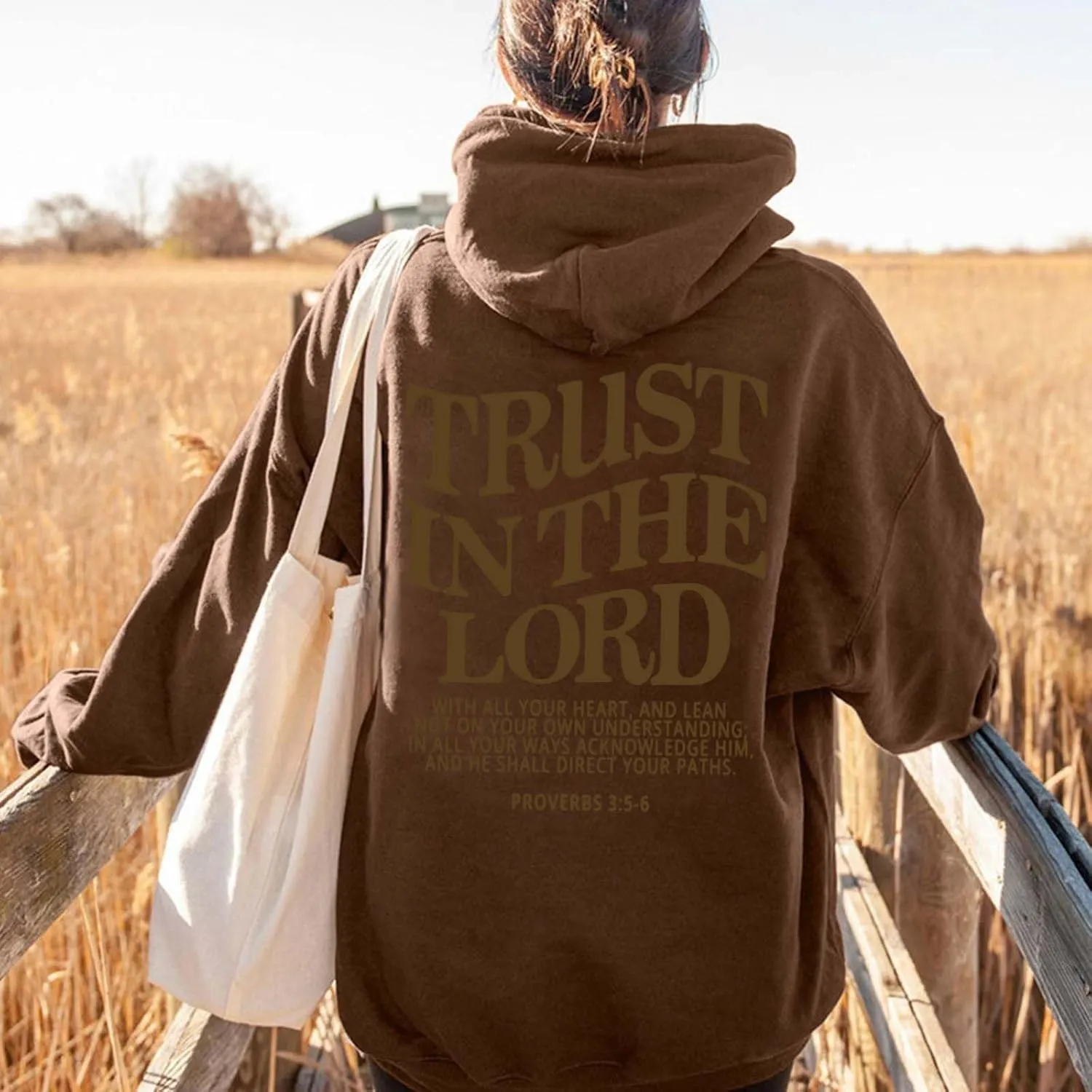 Hoodies for Teen Girls Trust in The Lord Christian Hoodies for Women Trendy Graphic Oversize Pullover Hoodies