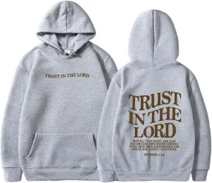 Hoodies for Teen Girls Trust in The Lord Christian Hoodies for Women Trendy Graphic Oversize Pullover Hoodies