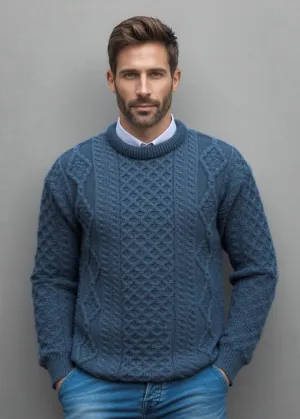 Inis Mor Aran Sweater | Denim