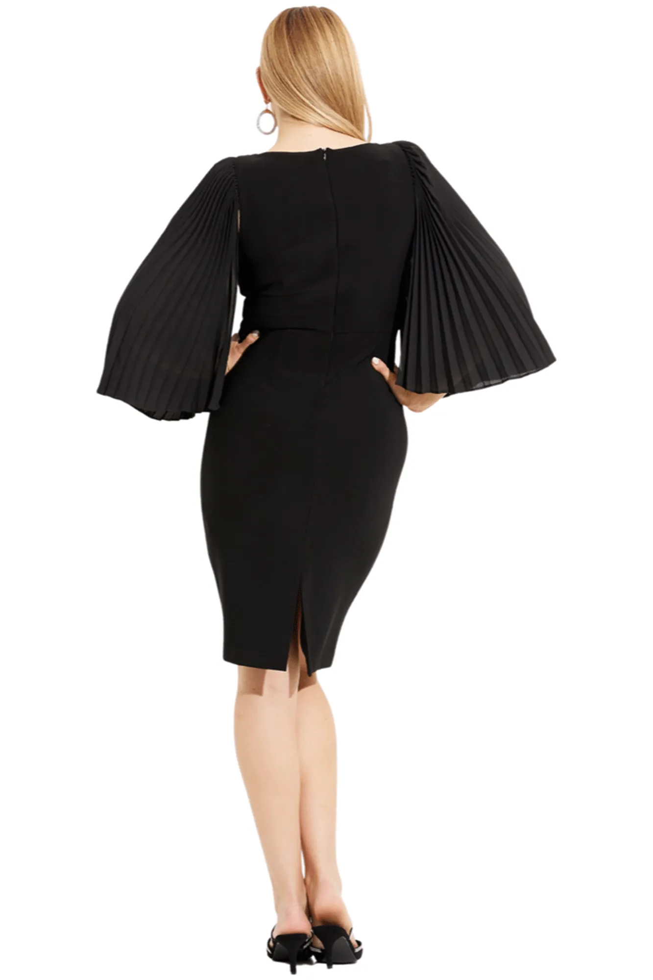 Joseph Ribkoff- Pleated Wide Sleeve Dress
