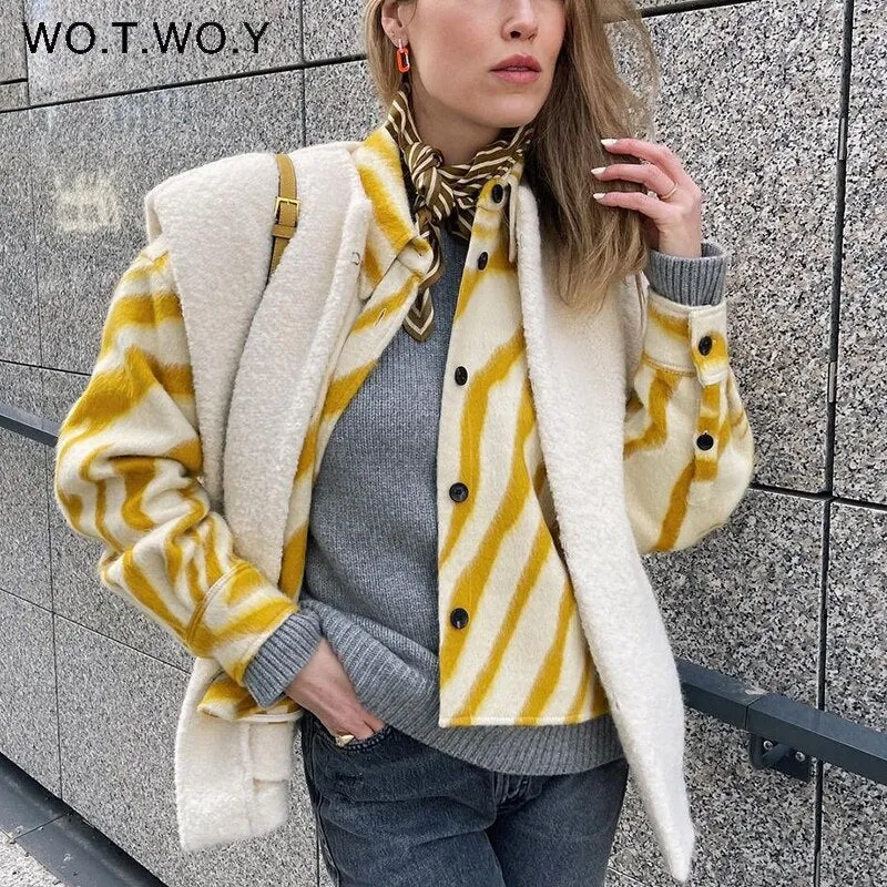 Joskaa Christmas Gift WOTWOY Autumn Winter Lamb Wool Vests Coat Women Thicken Warm Waistcoat Female Outwear Sleeveless Jackets White Chic Tops 2024