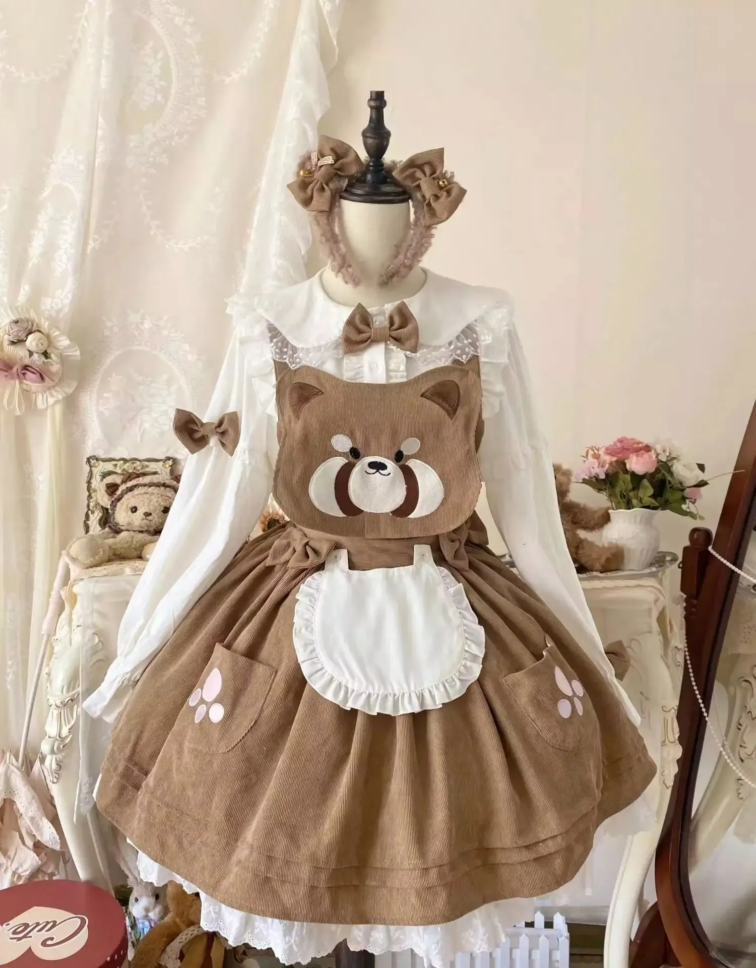 Kitsune Corudroy Suspender Dress