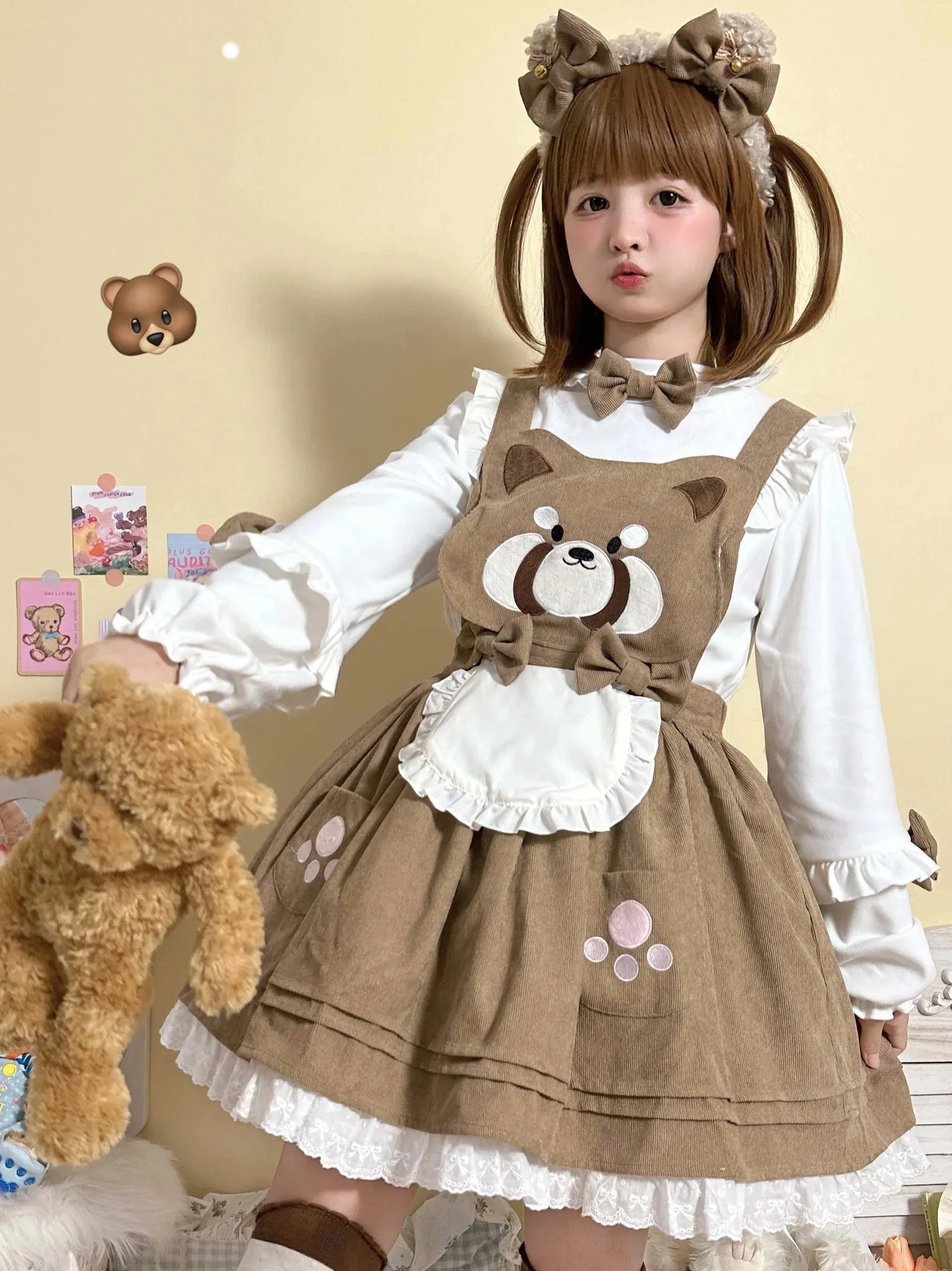 Kitsune Corudroy Suspender Dress