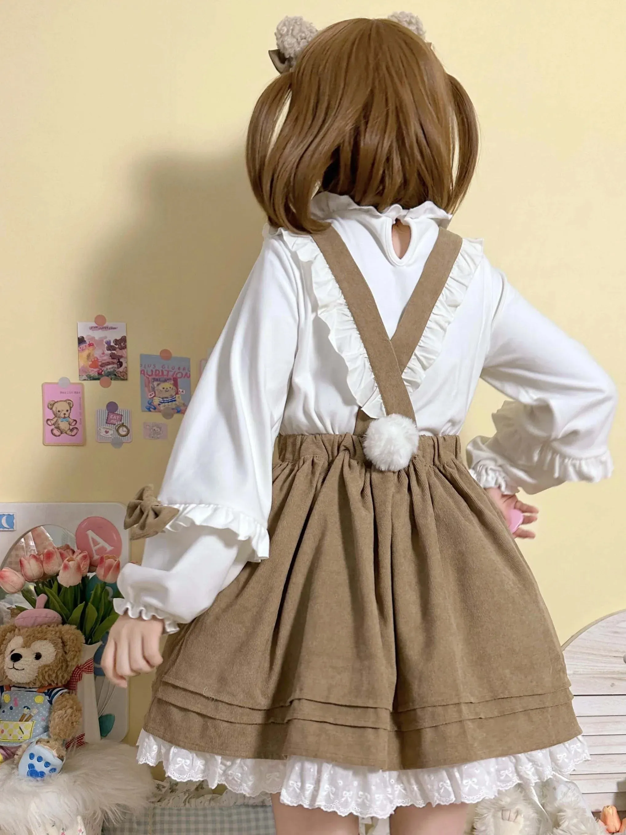 Kitsune Corudroy Suspender Dress
