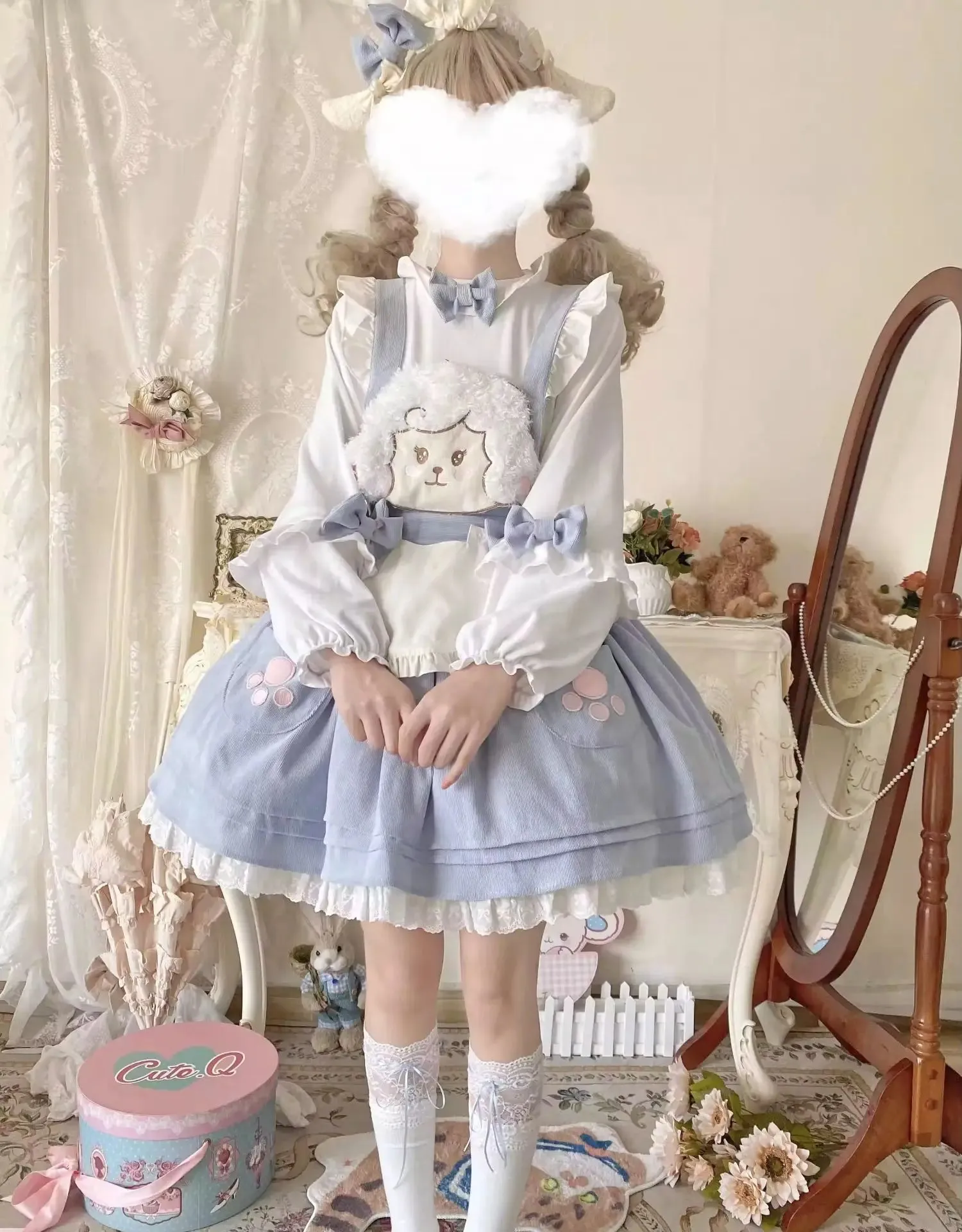 Kitsune Corudroy Suspender Dress