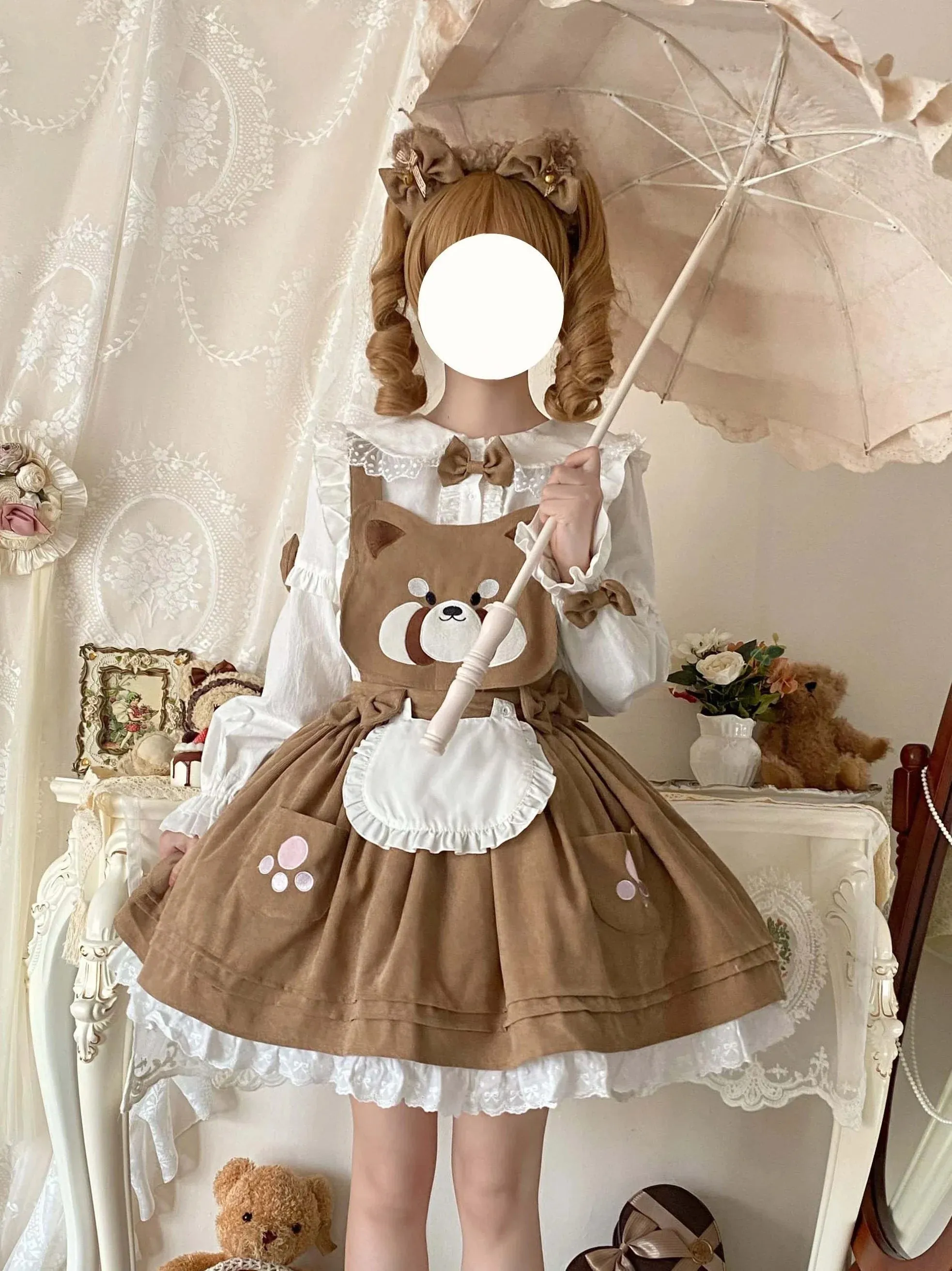 Kitsune Corudroy Suspender Dress