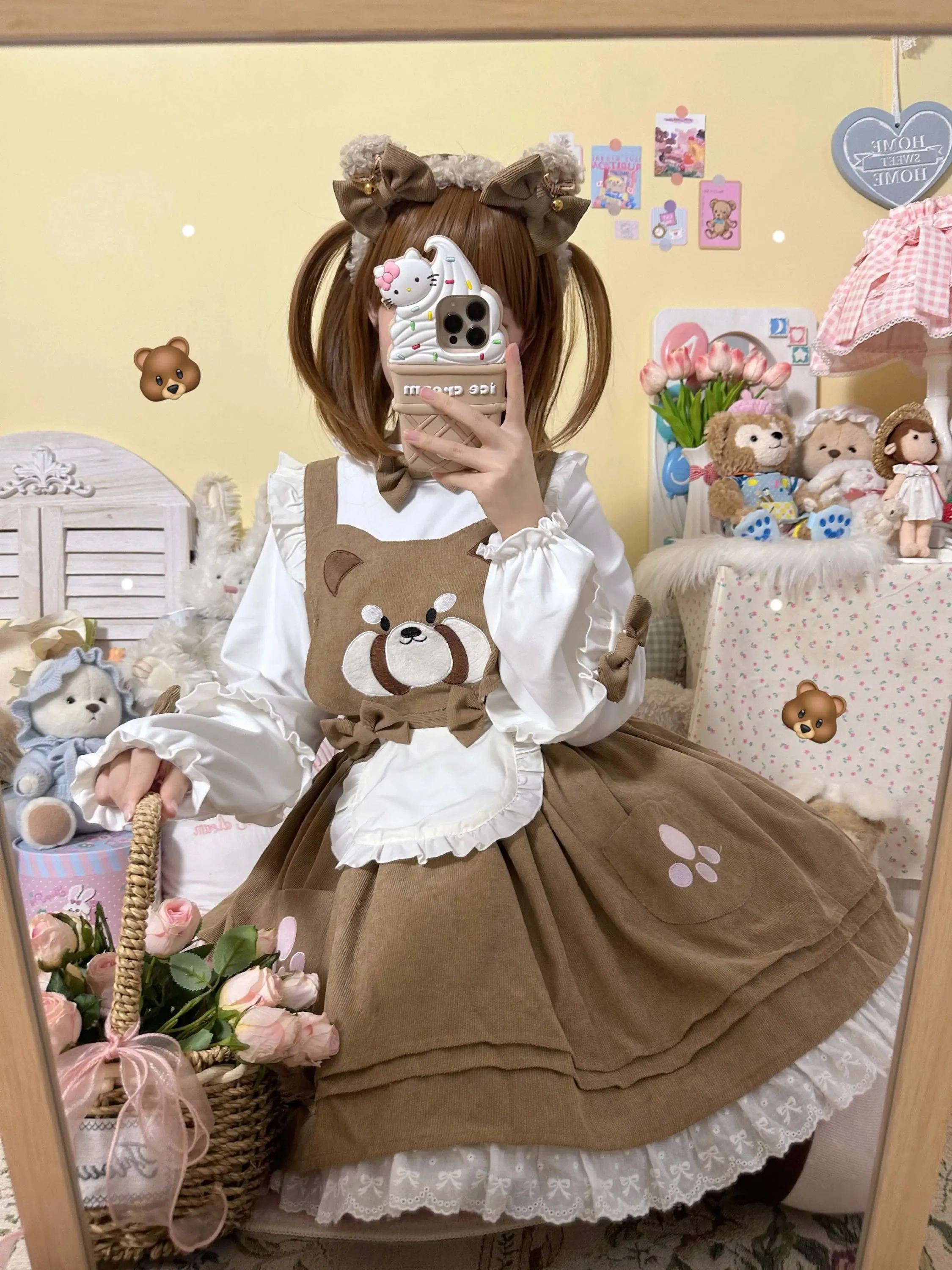 Kitsune Corudroy Suspender Dress