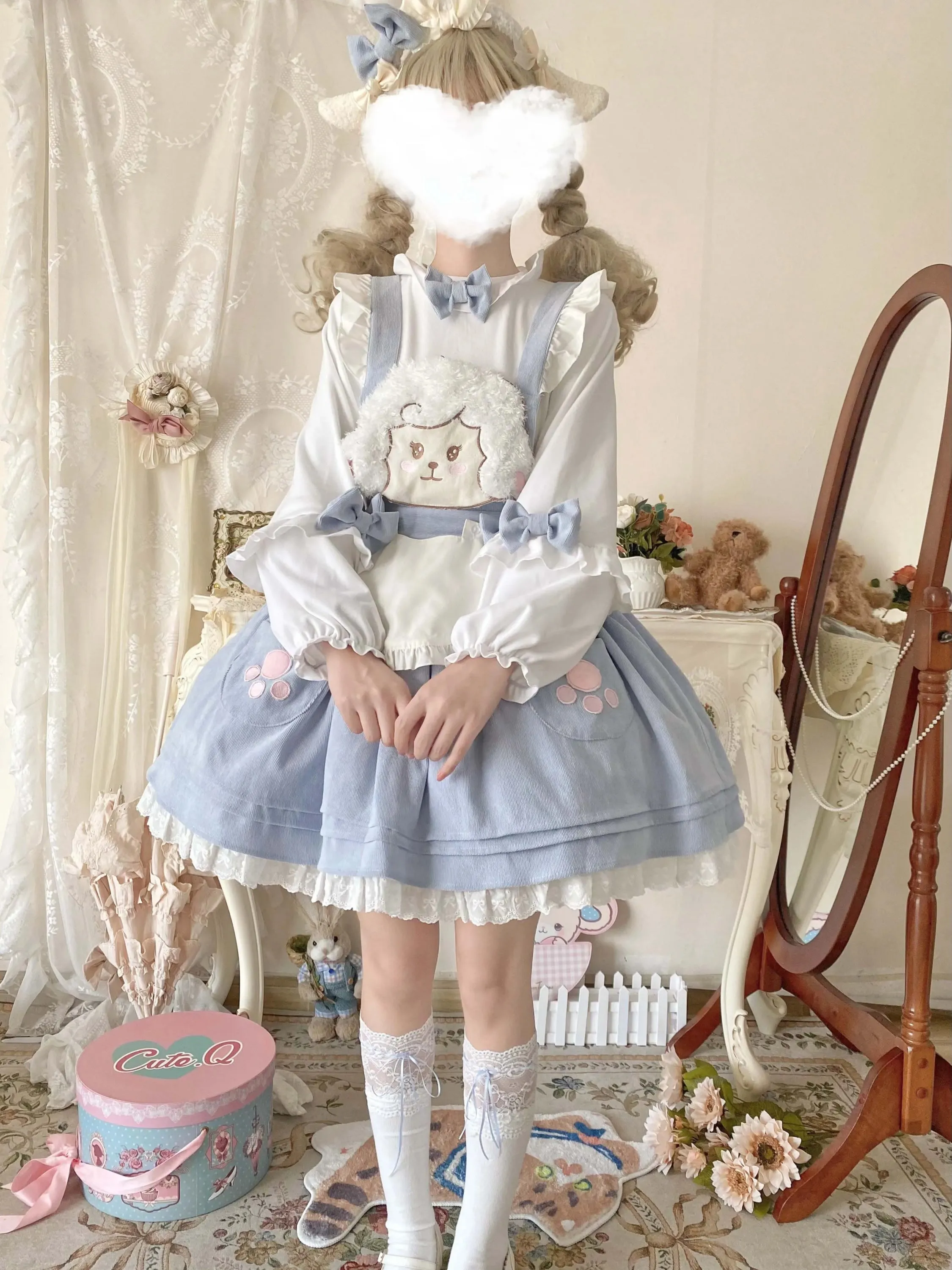 Kitsune Corudroy Suspender Dress