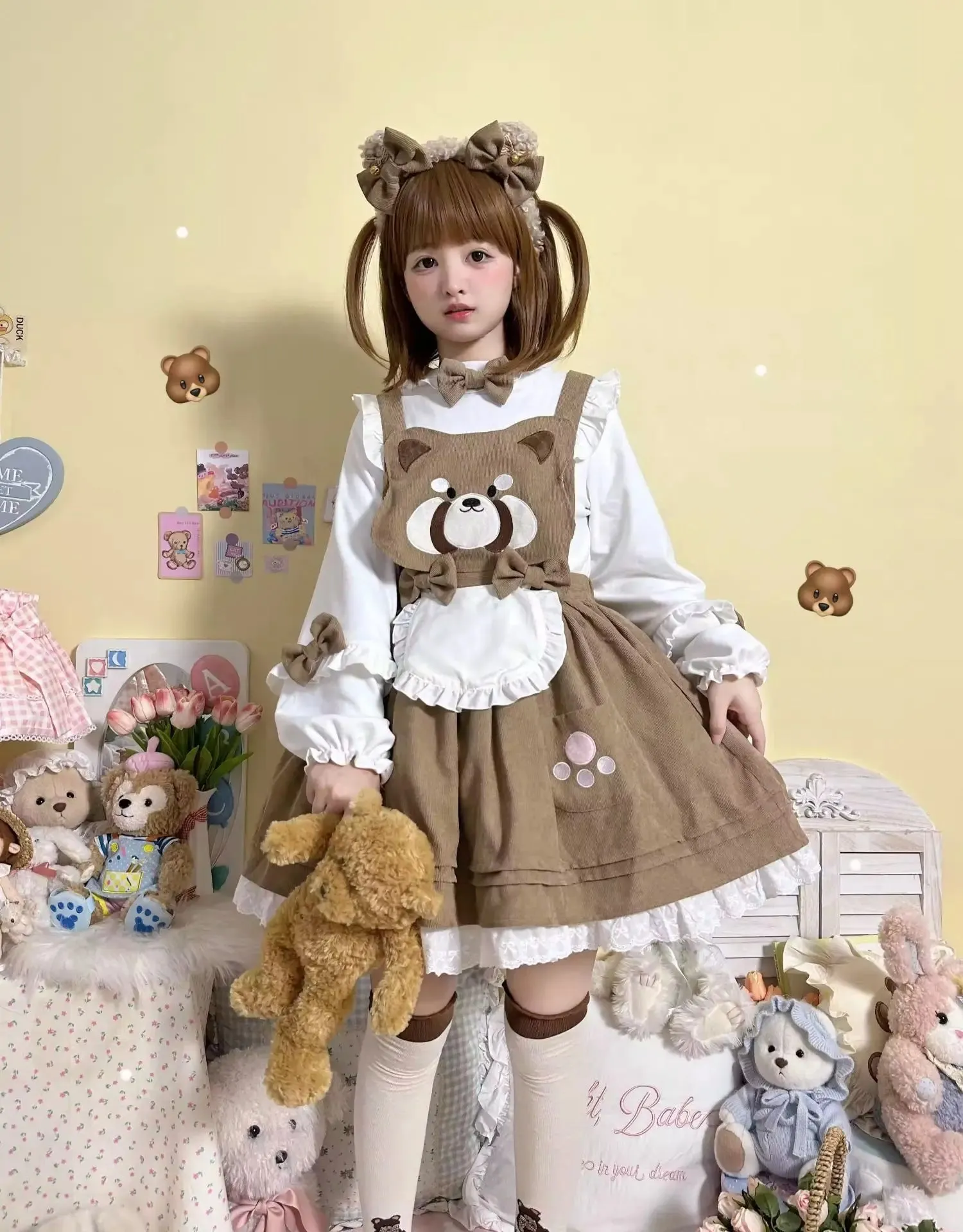 Kitsune Corudroy Suspender Dress