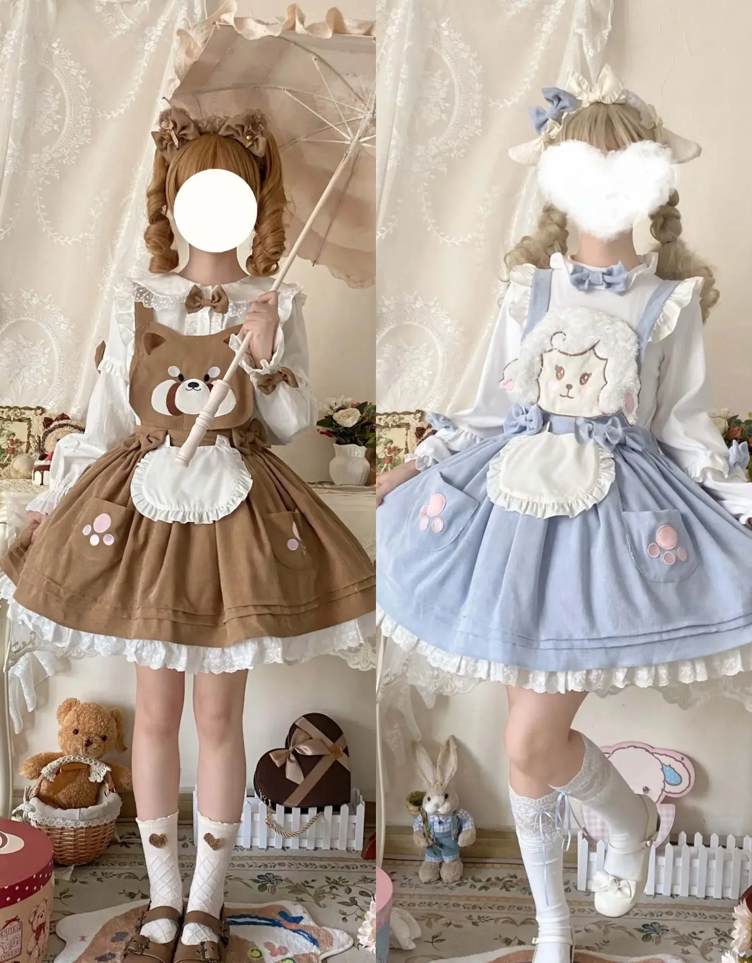 Kitsune Corudroy Suspender Dress
