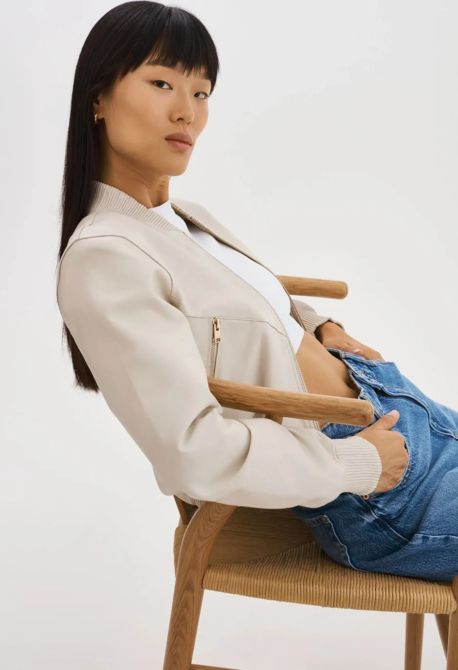 Kordella Reversible Leather Bomber Jacket