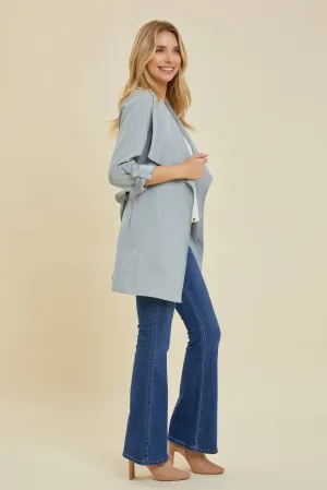 Lighten Up Honey Drape Collar Peachskin Jacket