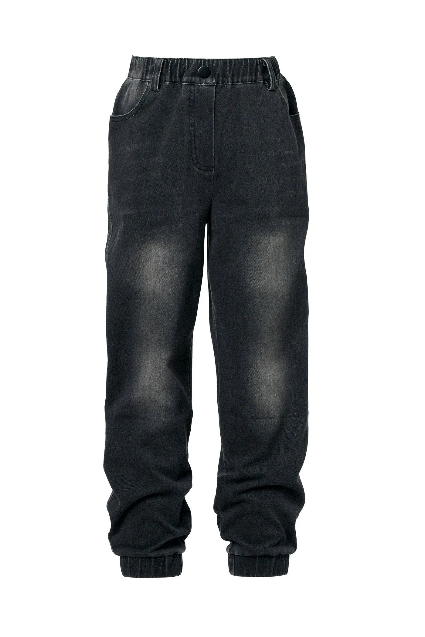 Little Girl's Washed Denim Jean Joggers