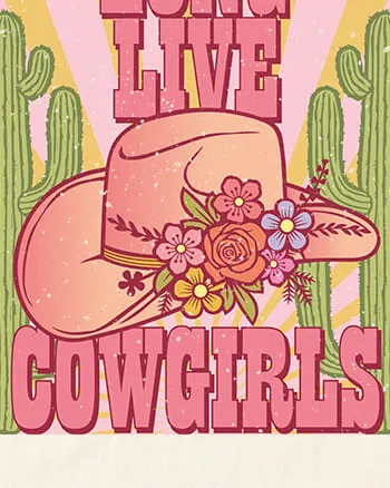 Long Live Cowgirls Cactus Short Sleeve Graphic Tee | Cream