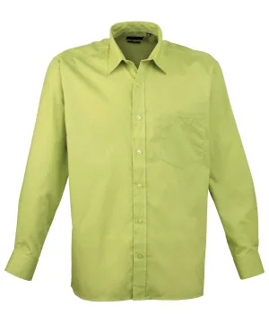 Long sleeve poplin shirt | Lime*