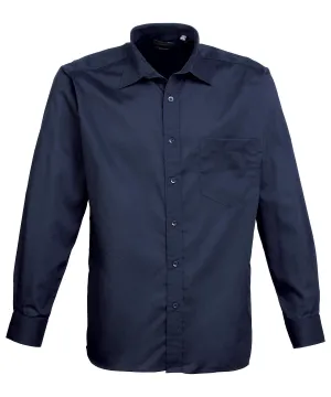 Long sleeve poplin shirt | Navy*