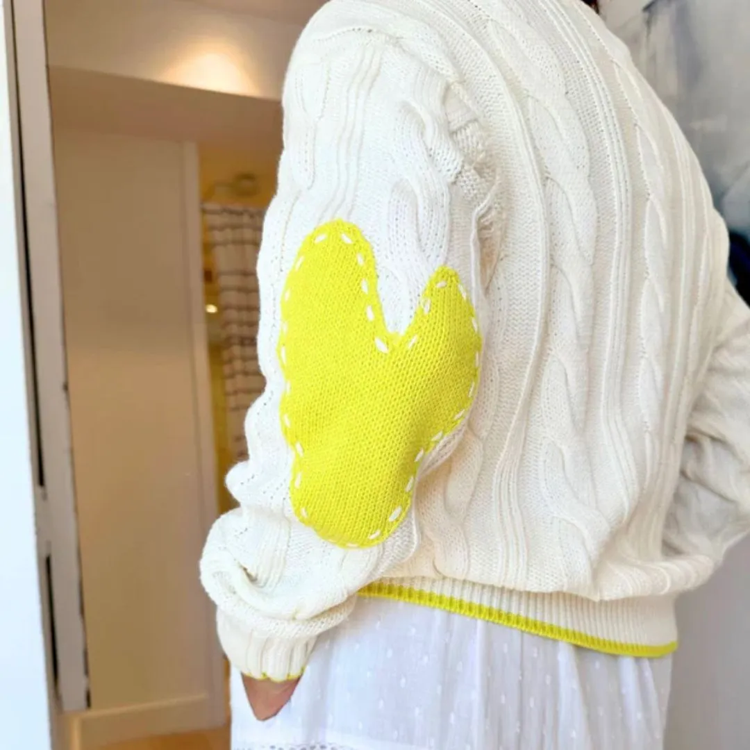 Maxwork Cable Sweater (Ivory Tint)