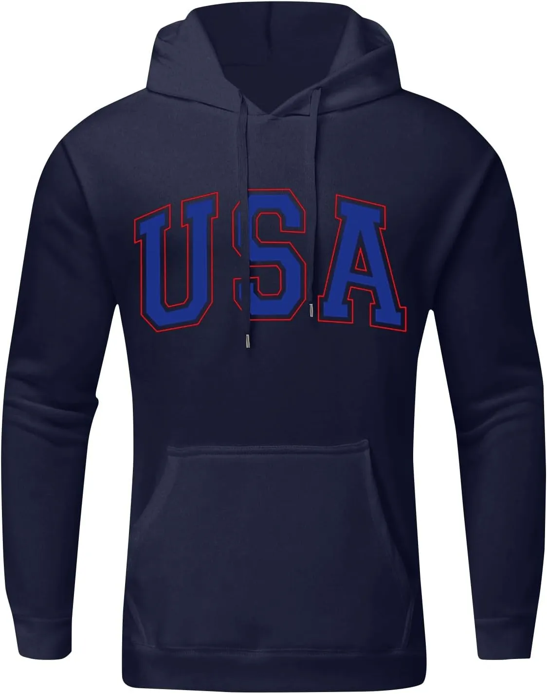 Mens Pullover Plus Size Long Sleeve Casual Loose Crewneck Hoodies