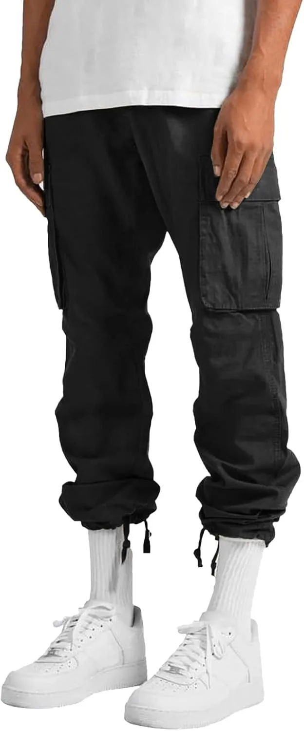 Mens Tactical Pants Cargo Sweatpants Heavyweight Baggy Pants with Pockets Joggers Pant Athletic Trousers