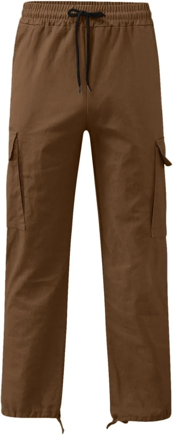 Mens Tactical Pants Cargo Sweatpants Heavyweight Baggy Pants with Pockets Joggers Pant Athletic Trousers