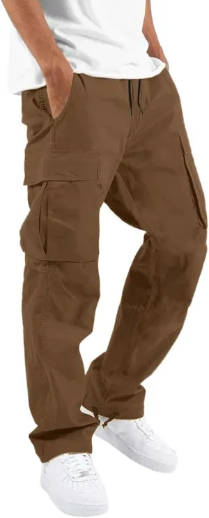 Mens Tactical Pants Cargo Sweatpants Heavyweight Baggy Pants with Pockets Joggers Pant Athletic Trousers