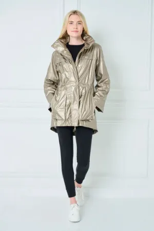 Metallic Rain Jacket-Gold