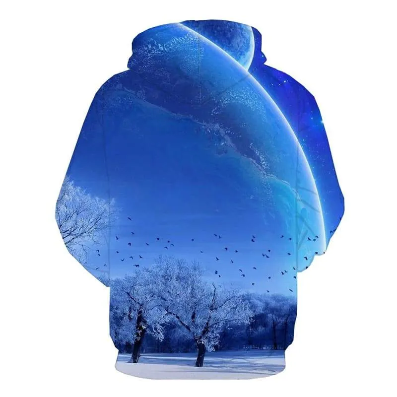 Moon Sweatshirts men Forest Hoodie Print Animal Sweatshirt Printed Galaxy Hoody Anime