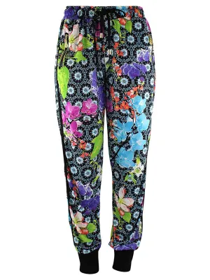 Multicolor Floral Deco Print Jogger Pants Size Medium