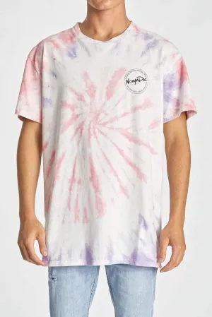 NOMADIC PARADISE Mens Hazy Relaxed Tee - Tie Dye Pastel