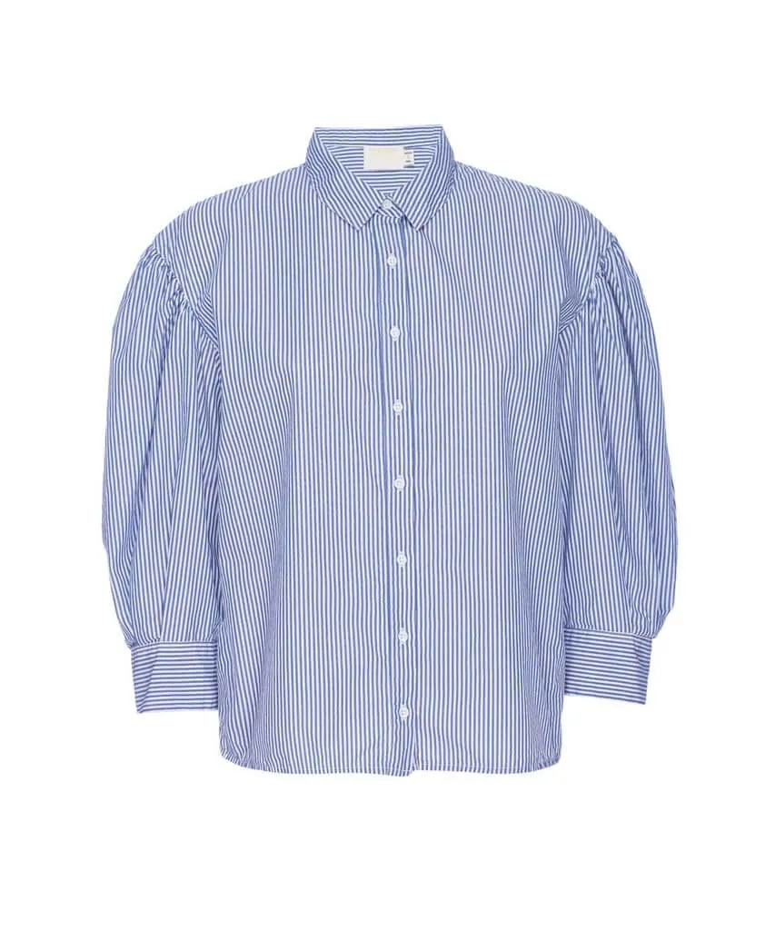 Odessa Balloon Sleeve Bankers Stripe
