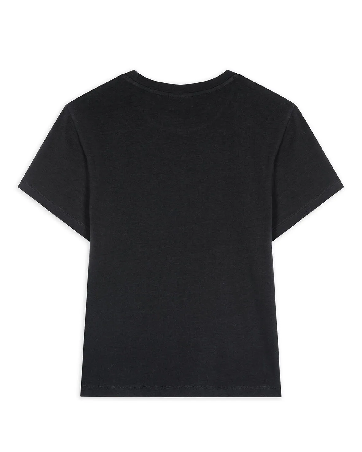 Organic Cotton Embroidered Logo T-Shirt - Black