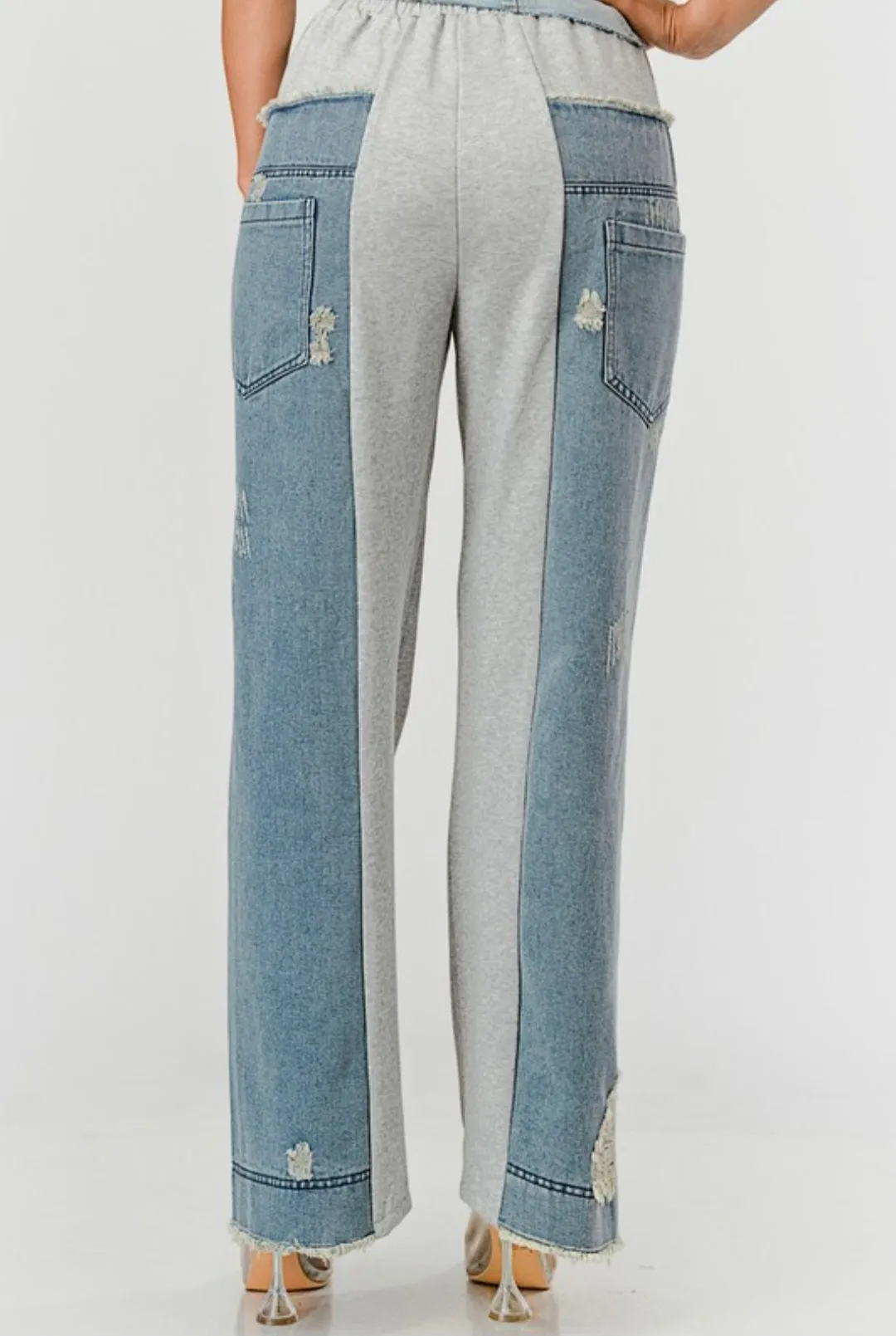 Oversized Denim Contrast Joggers