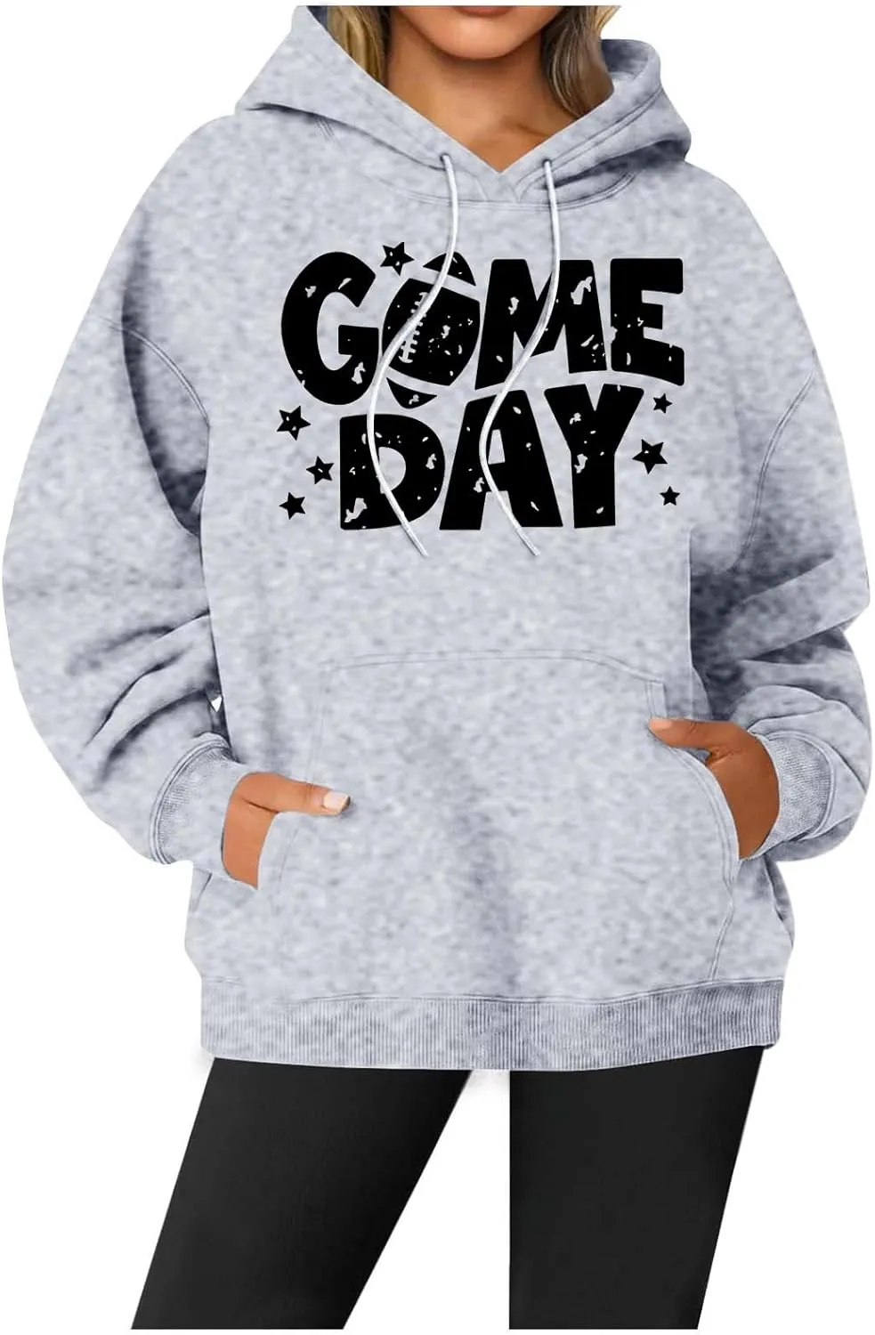 Oversized Hoodies for Women Letter Print Baggy Long Sleeve Stylish Perfect Tops Crew Neck Casual Pullover Sweatshirt
