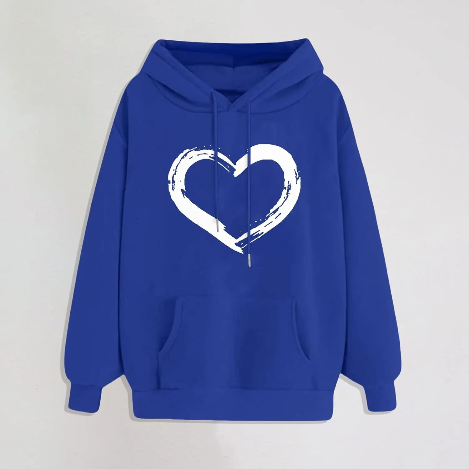 Oversized Hoodies for Women Plus Size Heart Graphic Sweatshirts Long Sleeve Shirts Hooded Top Streetwear with Pocket