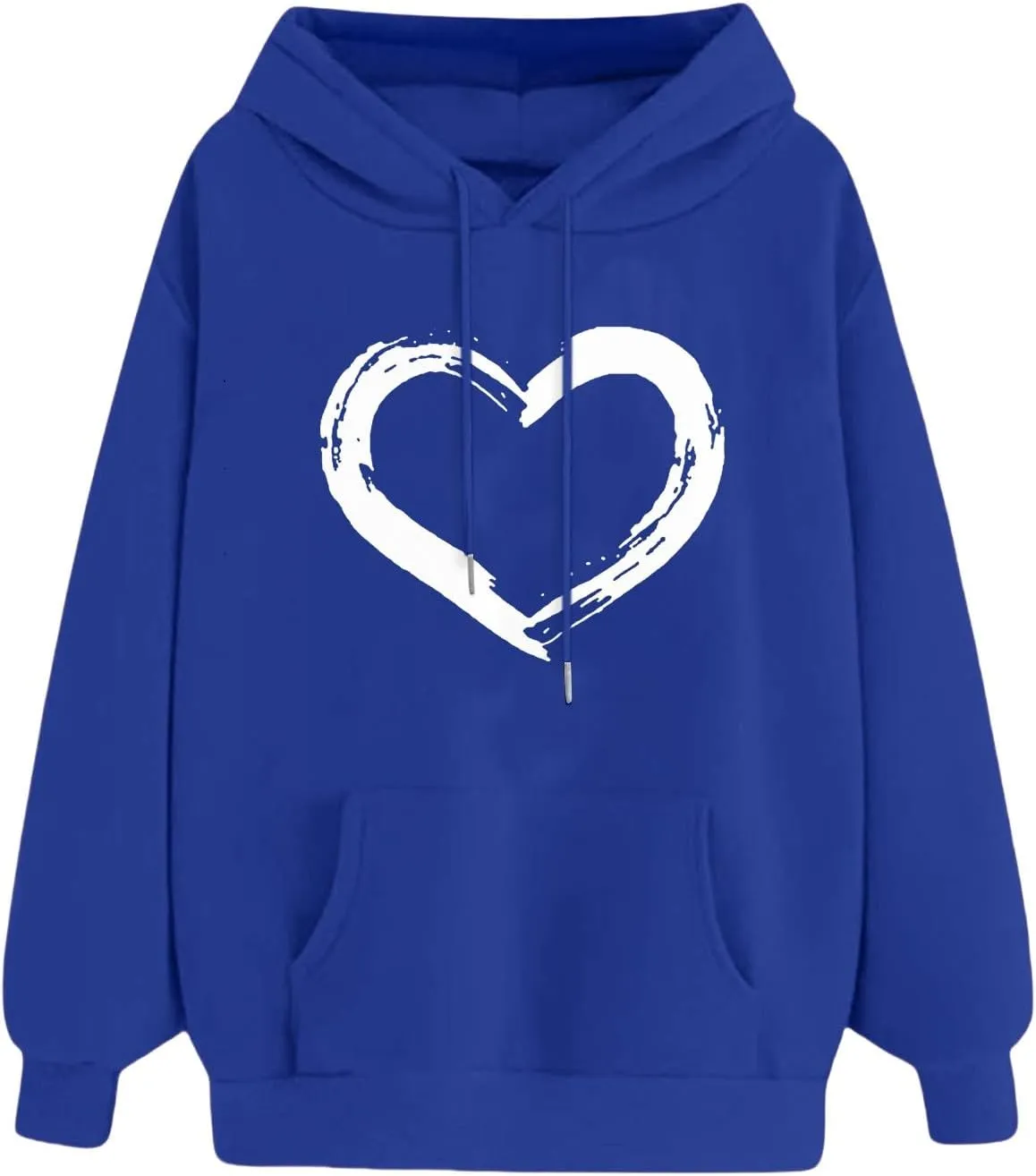 Oversized Hoodies for Women Plus Size Heart Graphic Sweatshirts Long Sleeve Shirts Hooded Top Streetwear with Pocket