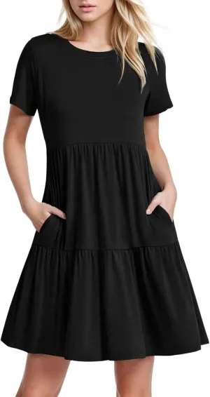 Plus Size Beach Dresses For Women Sundress Floral Boho 2025 V Neck Ruffle Short Sleeve A Line Tiered Flowy Dresses