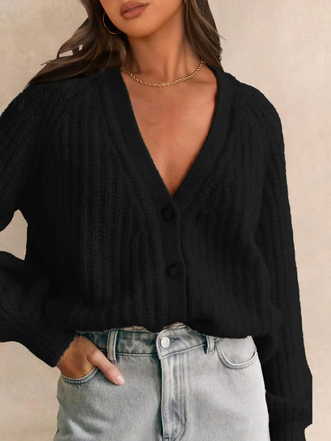 PRETTYGARDEN Womens Sweaters 2025 Long Sleeve Open Front Chunky Cardigan Sweaters for Women Dressy Short Cardigans
