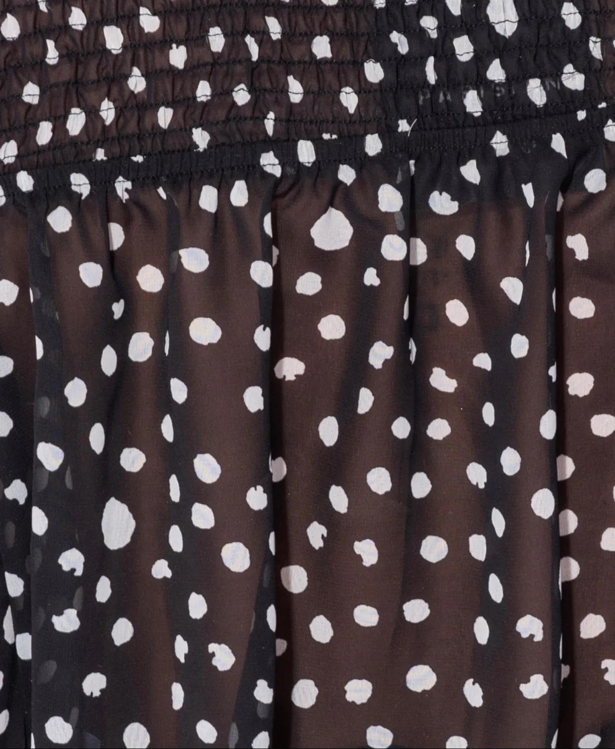 "Dalia" Polka Dot Sheer High Neck Blouse Top