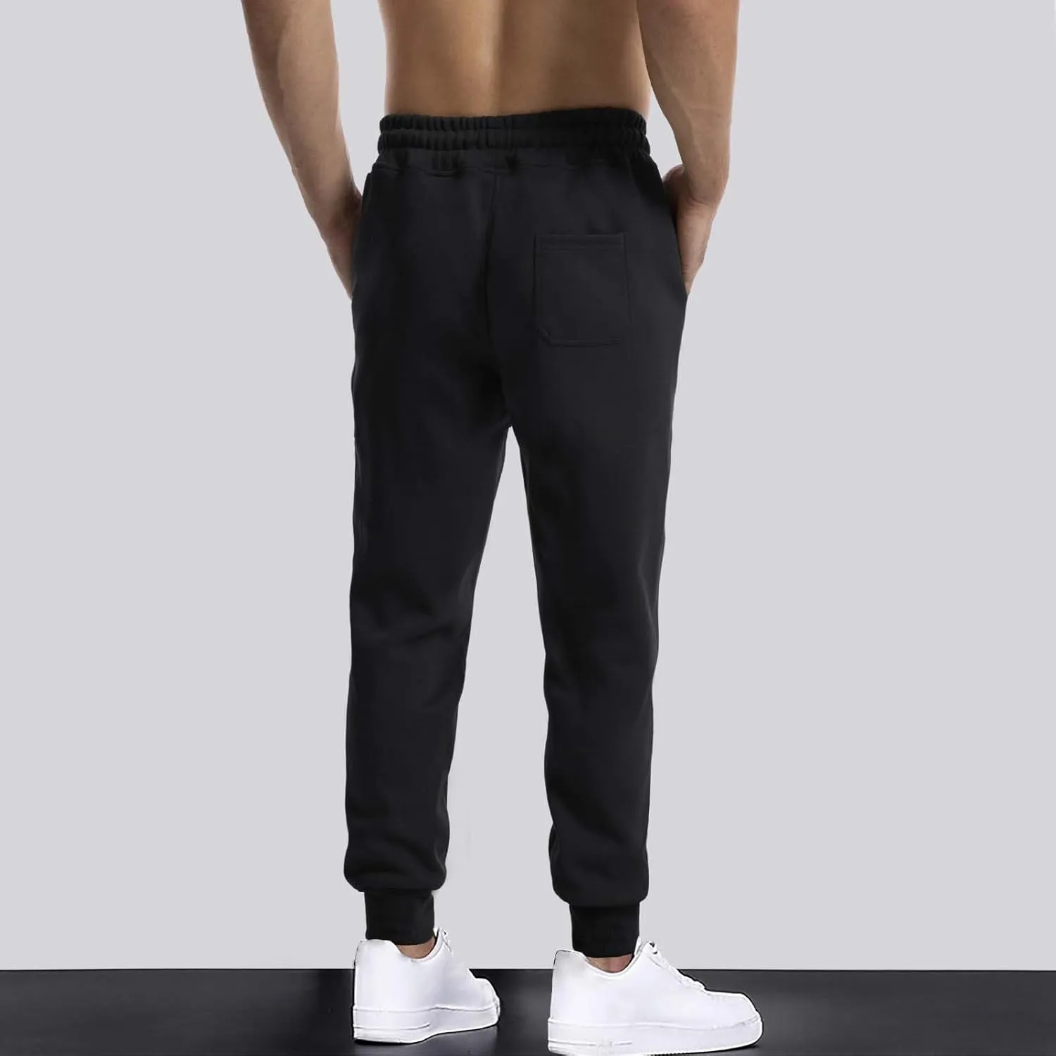 QWENTMTNTY Mens Slim Fit Joggers Sweatpants Athletic Workout Gym Pants Patchwork Big and Tall Comfy Cotton Sweat Pants