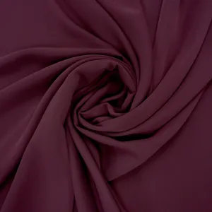 Red Wine Solid Semi Stretch Crepe Petalo Di Rosa Fabric