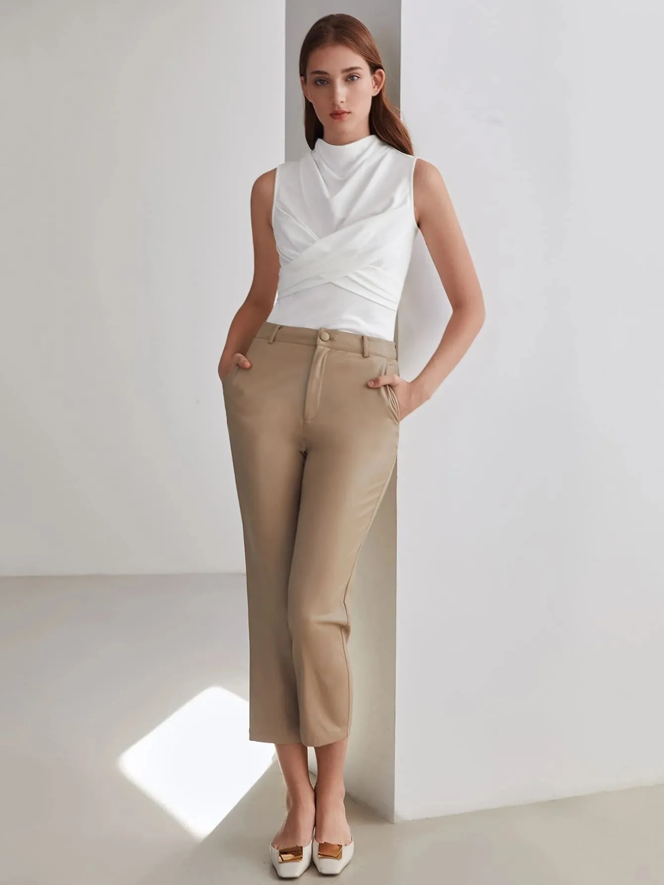 SHEIN MOTF Premium Slim Wrap Tank Top