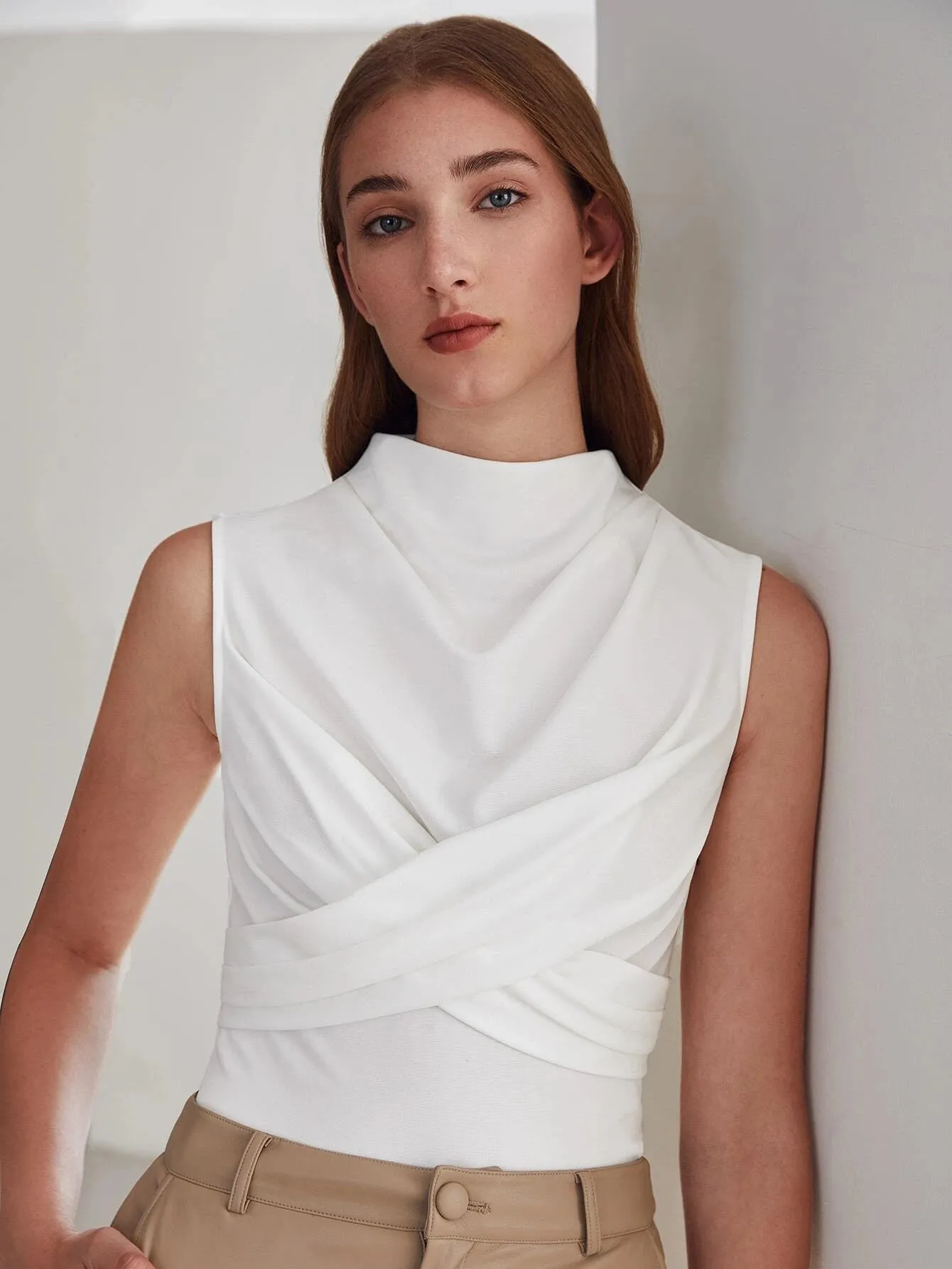 SHEIN MOTF Premium Slim Wrap Tank Top
