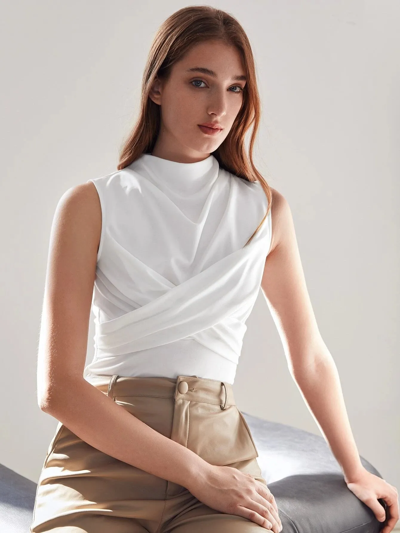 SHEIN MOTF Premium Slim Wrap Tank Top