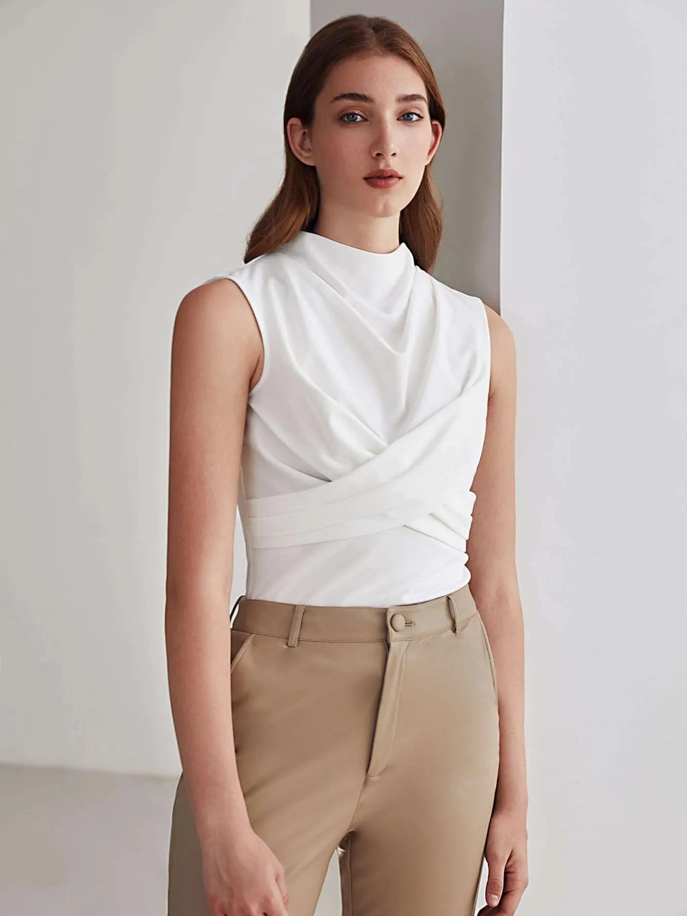 SHEIN MOTF Premium Slim Wrap Tank Top