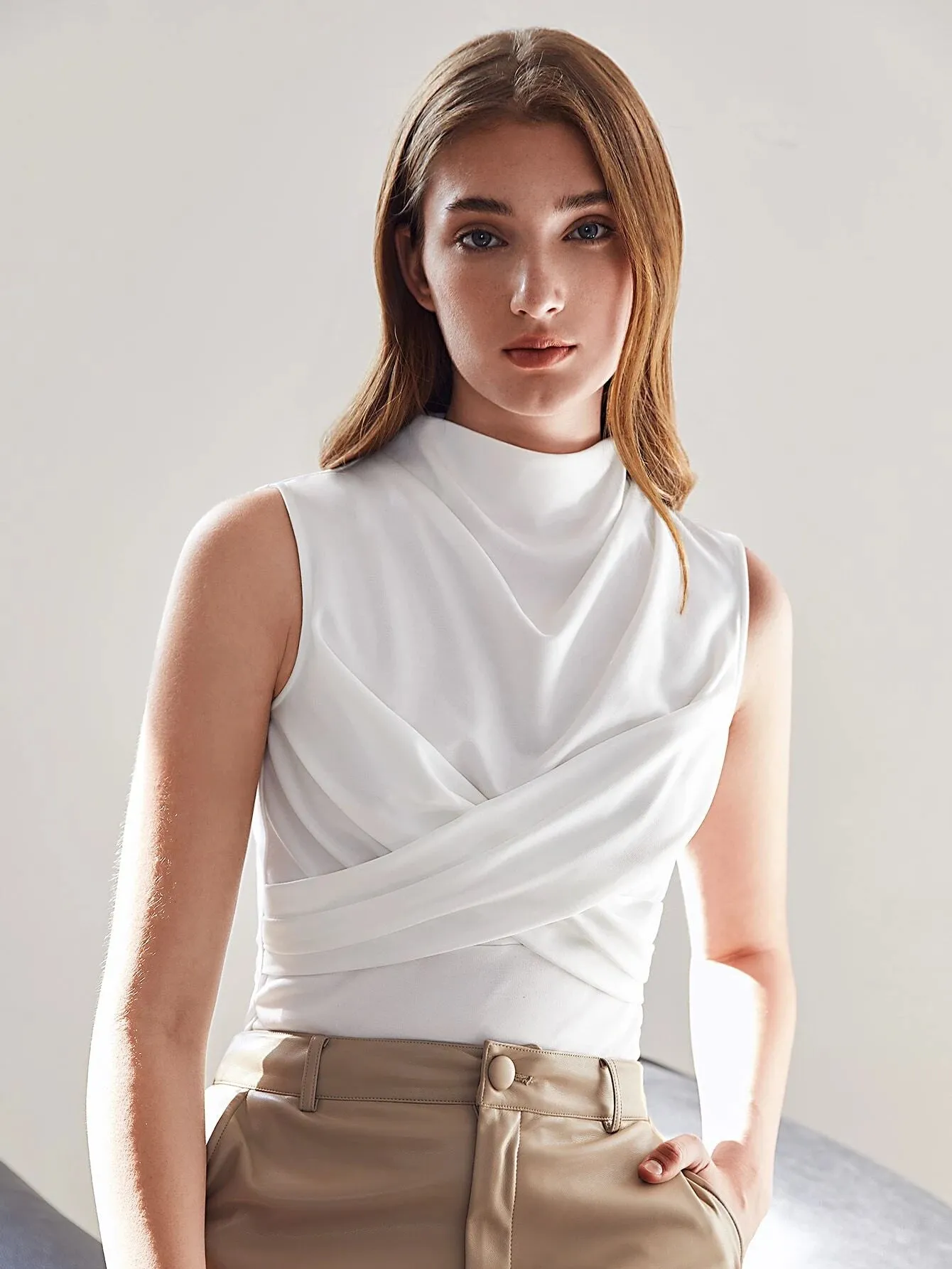 SHEIN MOTF Premium Slim Wrap Tank Top