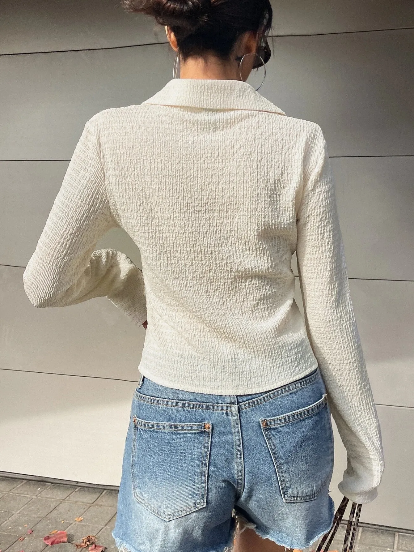 SHEIN Solid Button Front Shirt