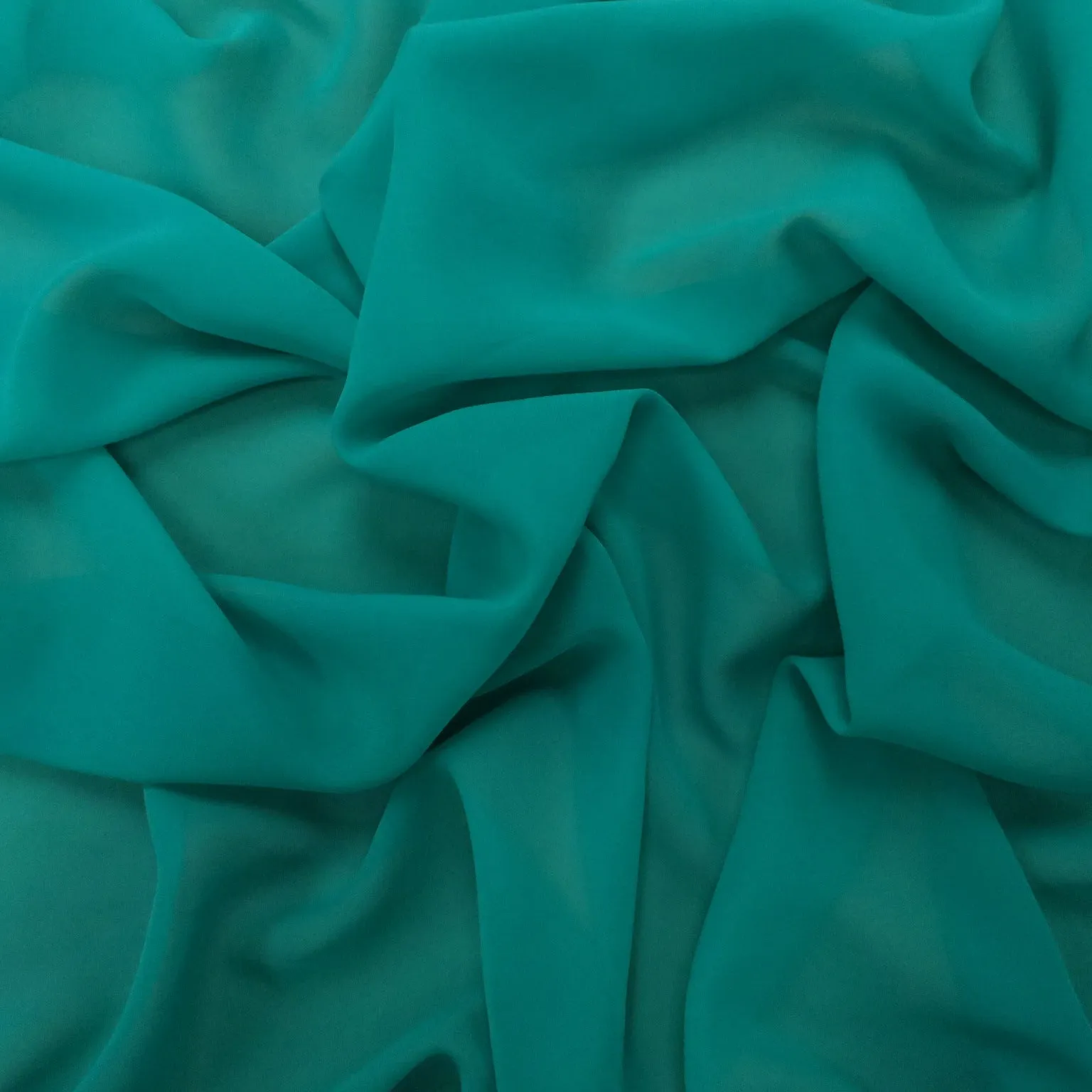 Silk Georgette Chiffon Fabric 54" Turquoise Solid 10mm 100% Silk