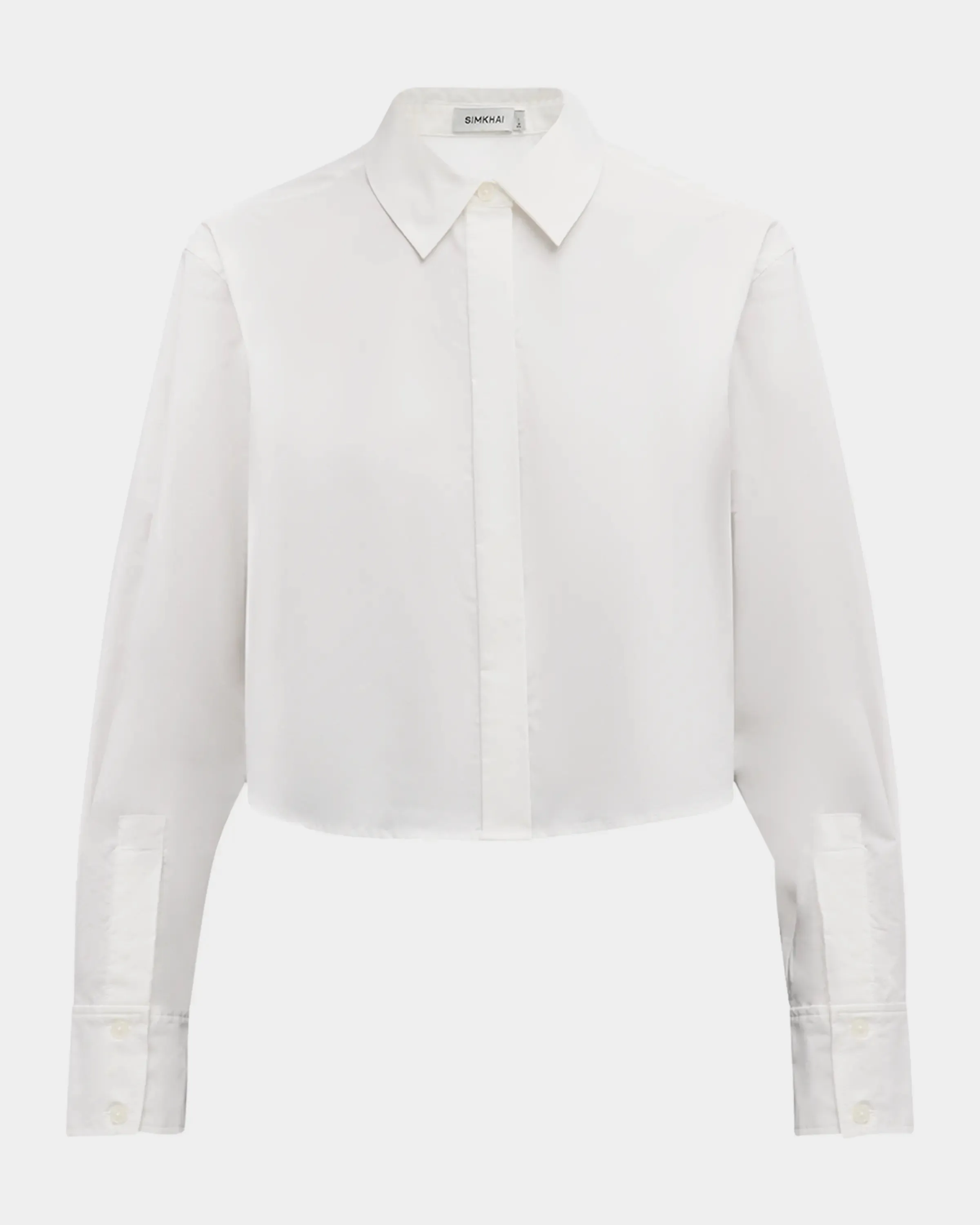 SIMKHAI RENATA CROPPED BUTTON DOWN SHIRT