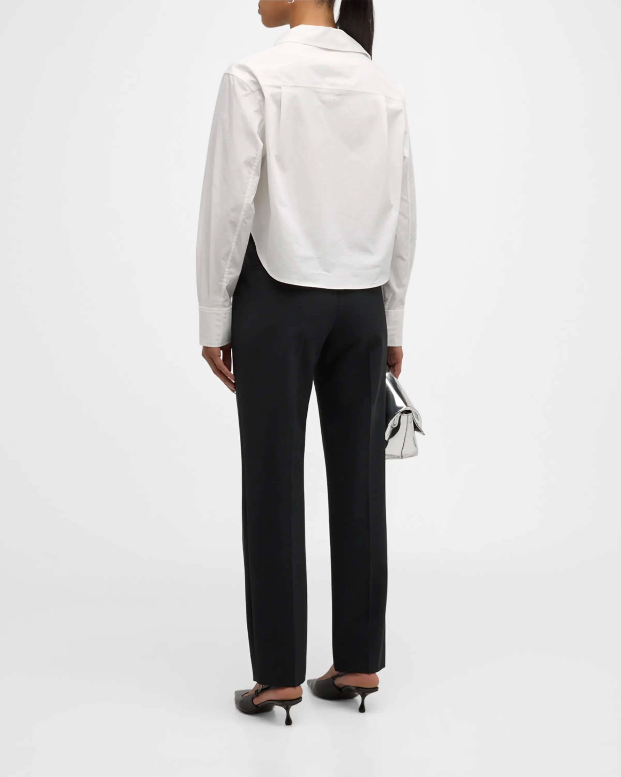 SIMKHAI RENATA CROPPED BUTTON DOWN SHIRT